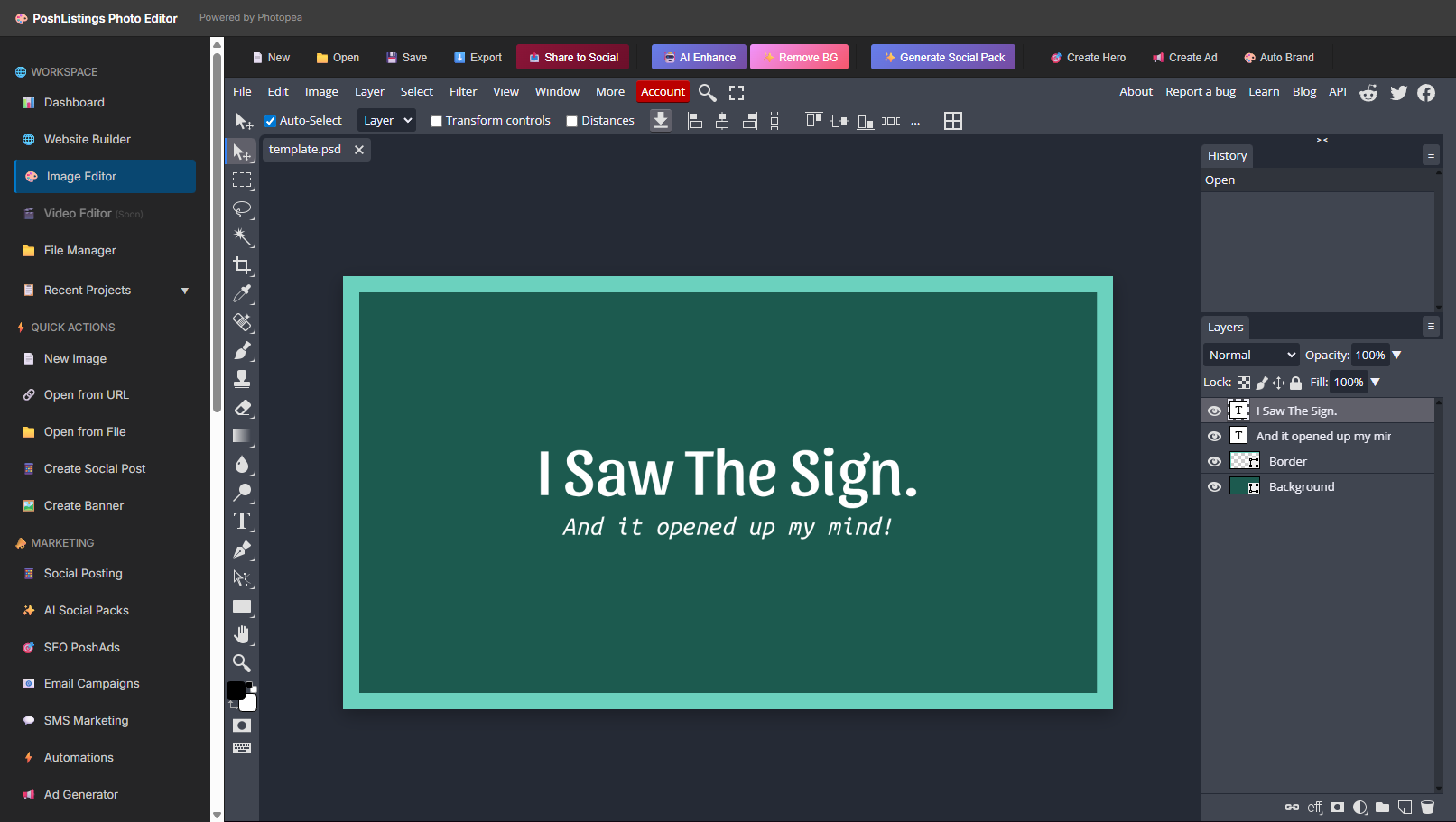 PoshListings Photo Editor - Powered by Photopea